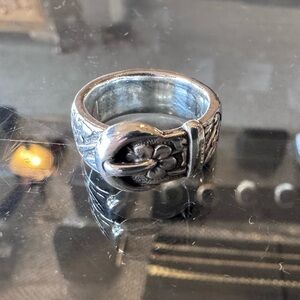 James Avery Silver Floral Buckle Ring